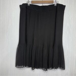 Alfani Woman fully lined black midi skirt with pleated ruffle size 2X